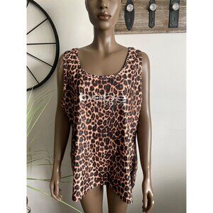 BEBE Sport Leopard Print Athleisure Wear Tank Top Womens Sleeveless Size 3X